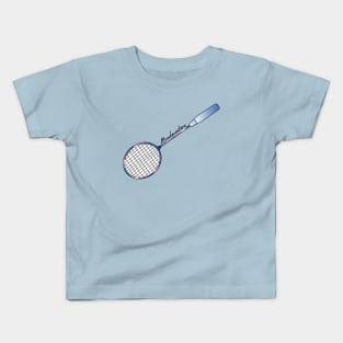 Badminton Racket Lover National Badminton Player (Blue and Pink Gradient) Kids T-Shirt